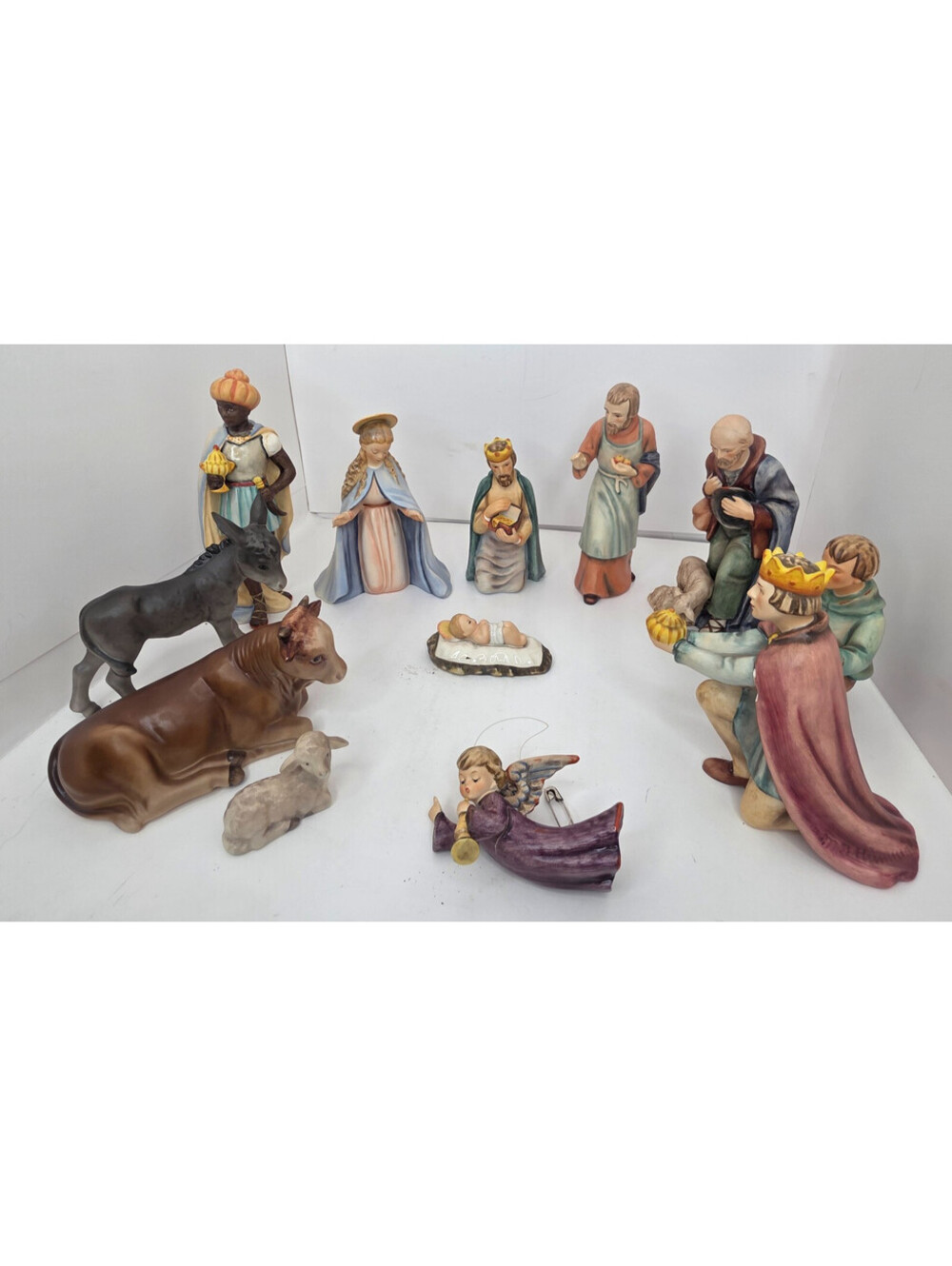 Vtg 1951 Goebel Hummel W. Germany Large Nativity Set 11 piece 214 Series